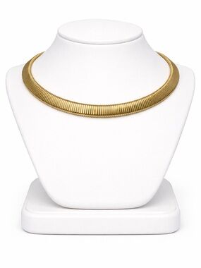 Vintage gold tone stretch choker necklace